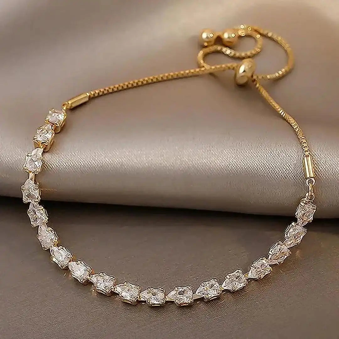 Bracelet ajustable avec pierres géométriques