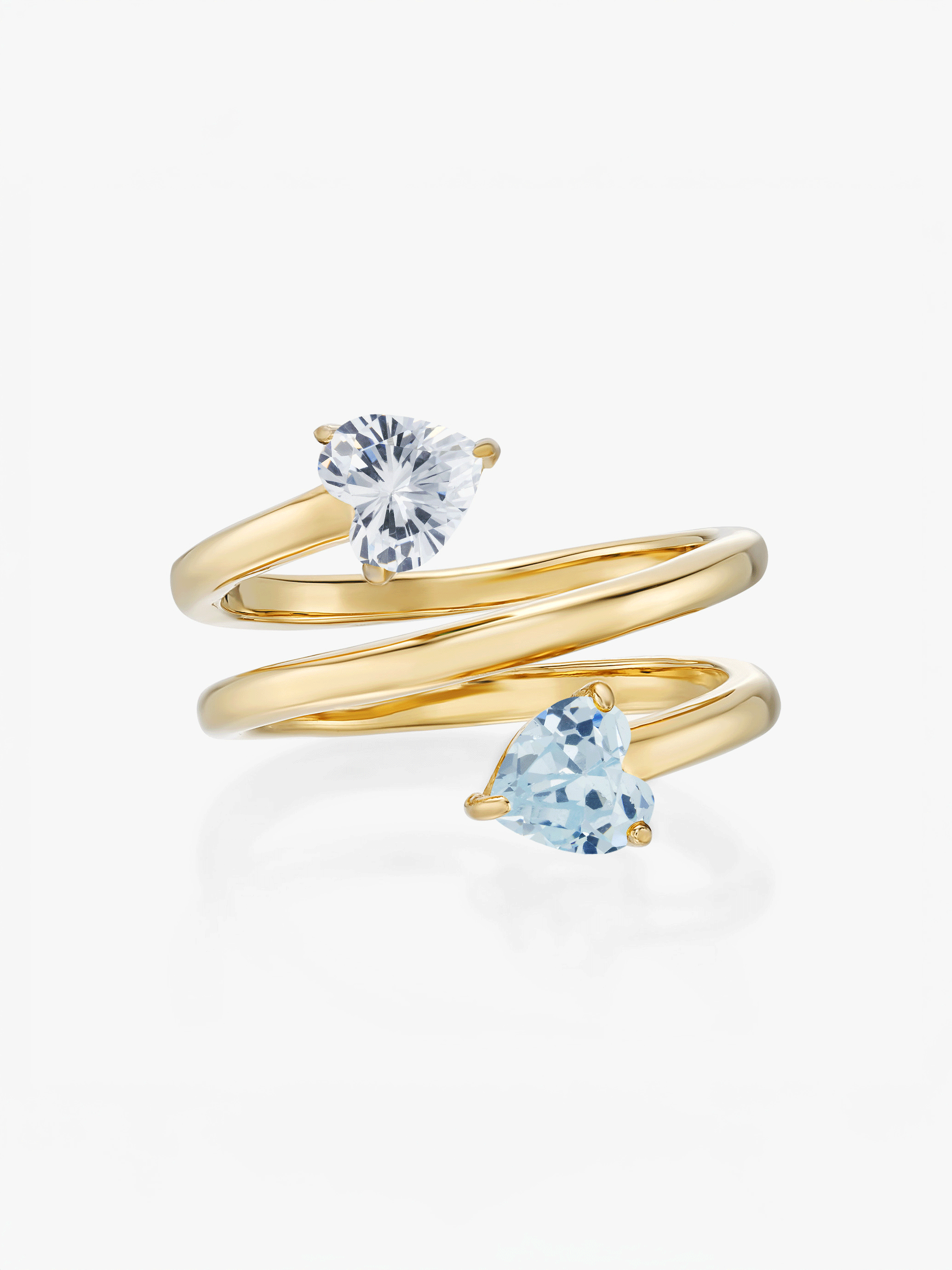 Twin Hearts Birthstone Ring