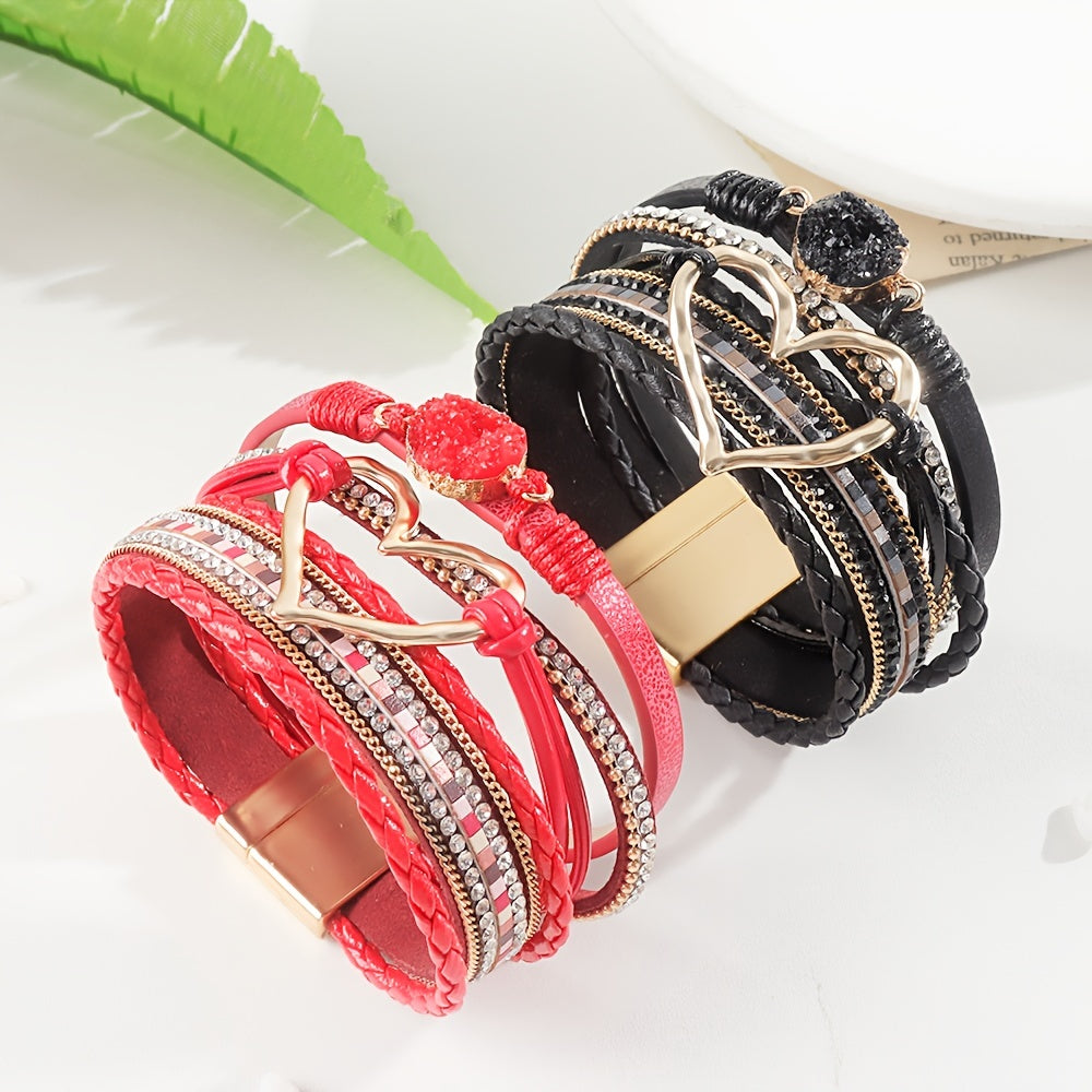 Bracelet bohémien en cuir à couches multiples