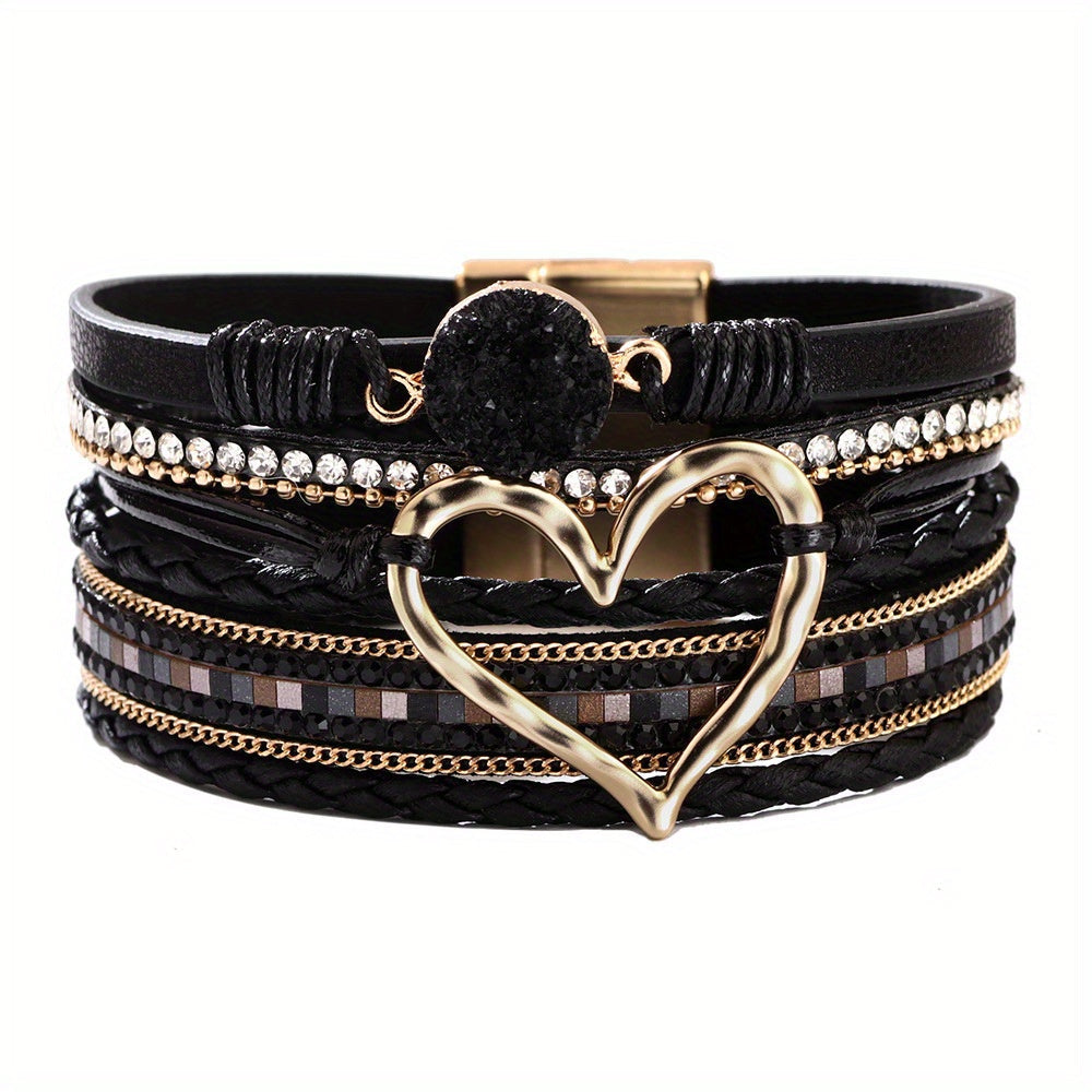 Bracelet bohémien en cuir à couches multiples