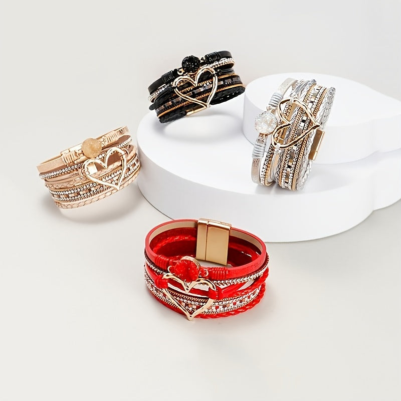 Bracelet bohémien en cuir à couches multiples