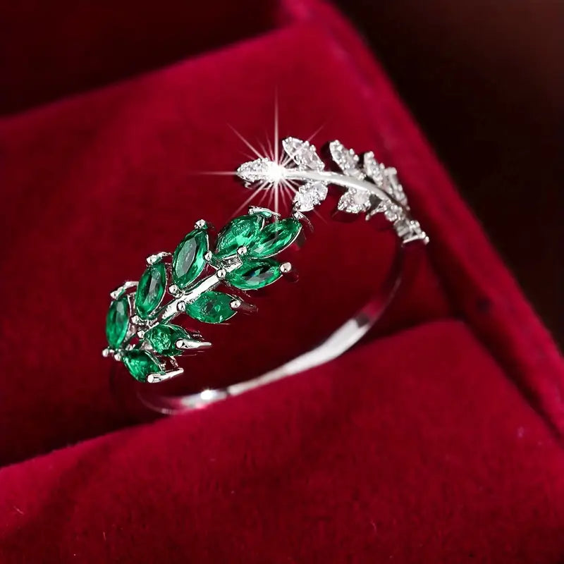 Bague feuille verte d’inspiration antique