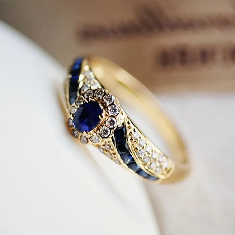 Bague alliance en or avec saphir