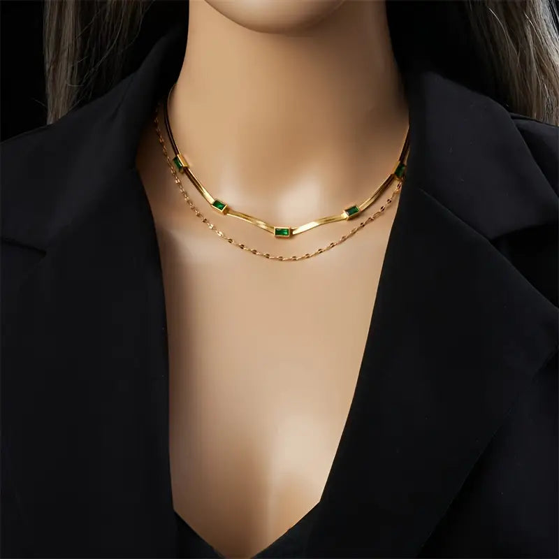 Collier rétro à double rang Sorella Gem