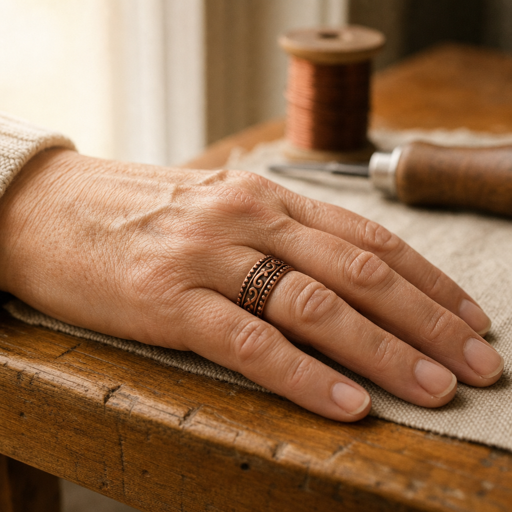 Bague en cuivre Fern