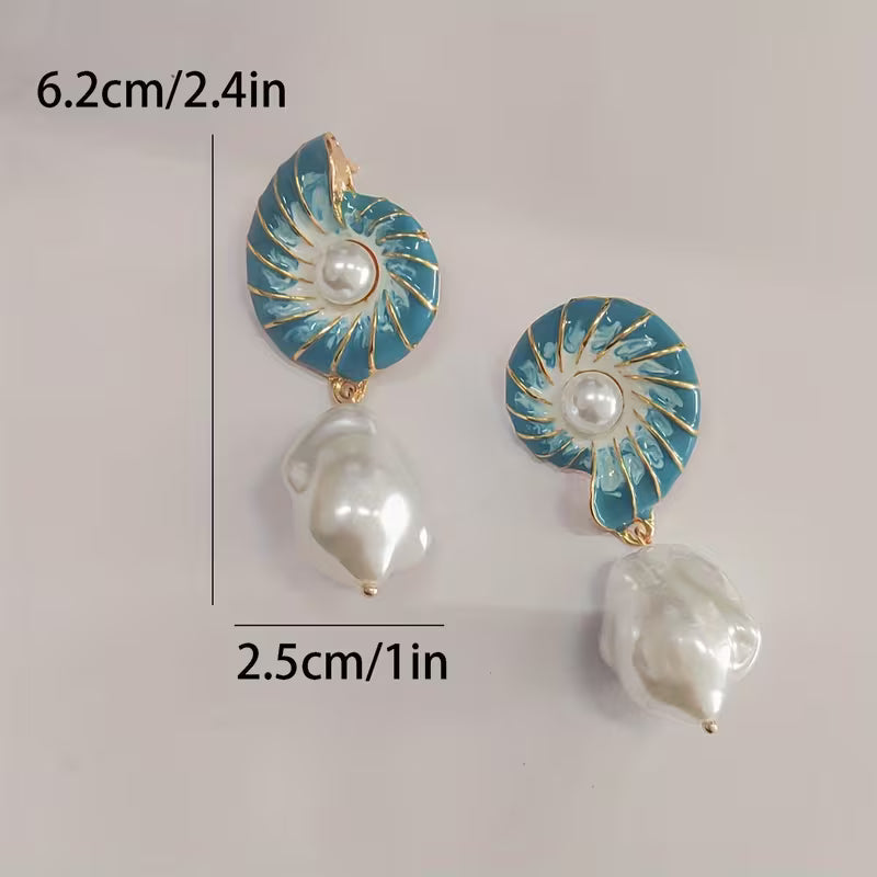 Boucles d'oreilles coquillage perle