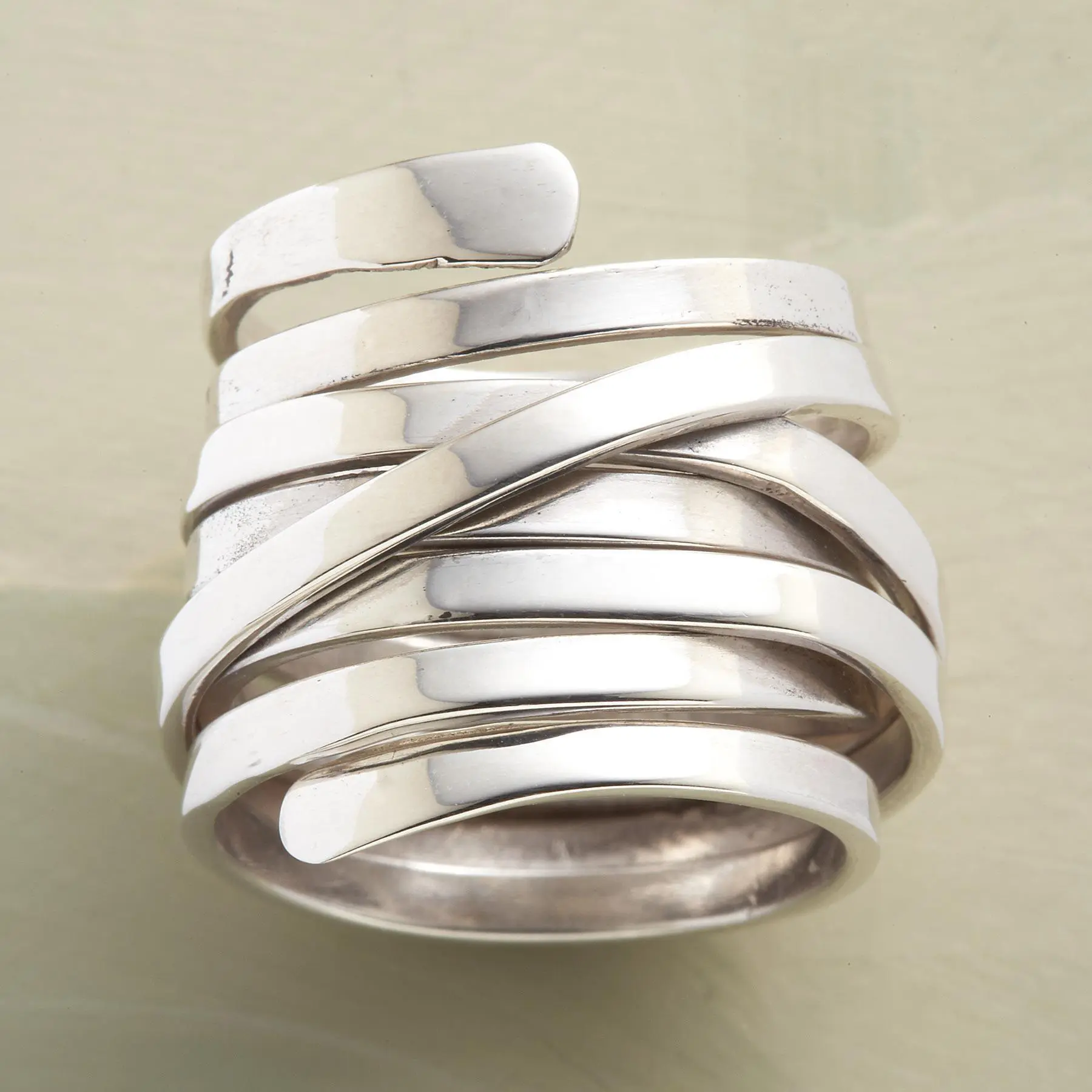 Silver Multi Band Wrap Ring