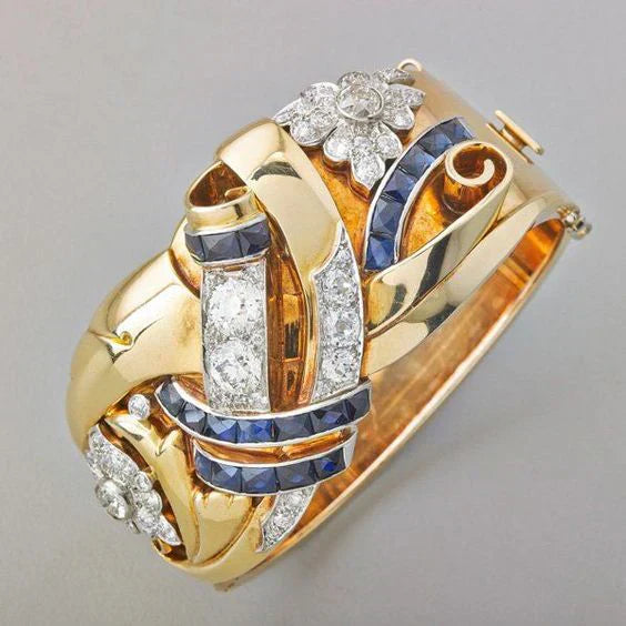 Bague vintage en or avec zircon