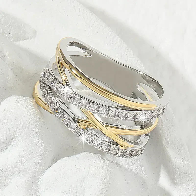 Bague Radiance zircone argent-or | Or mixte