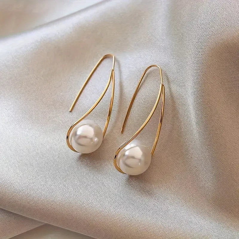 Boucles d'oreilles pendantes perle Elegant | Or