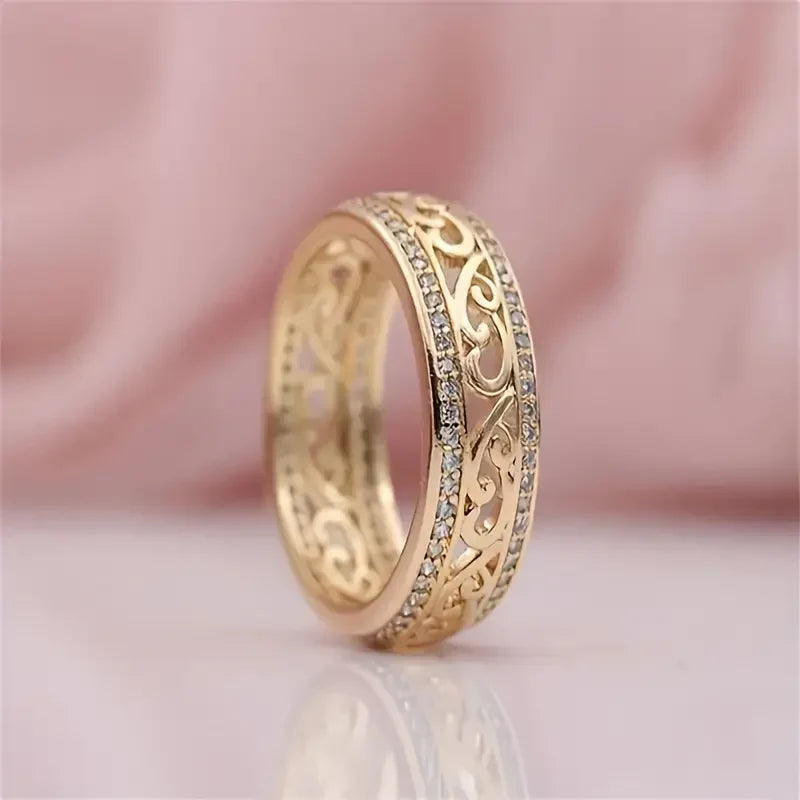 Bague dorée évidée brillante | Or