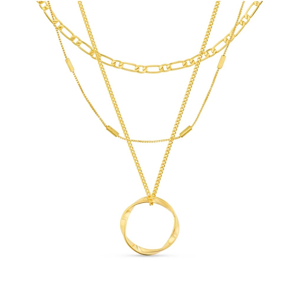 Collier en or classique à trois rangs