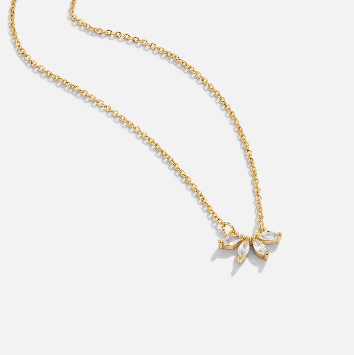Collier feuille avec cristal