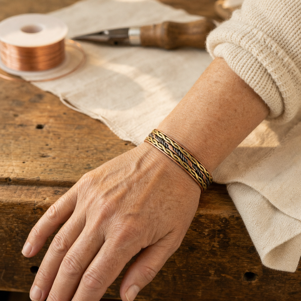 Bracelet Tressé en Cuivre